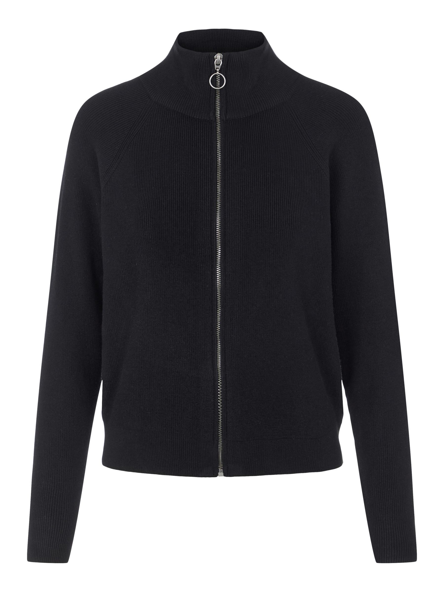 HIGH NECK ZIP CARDIGAN Black .OBJECT CI Norway