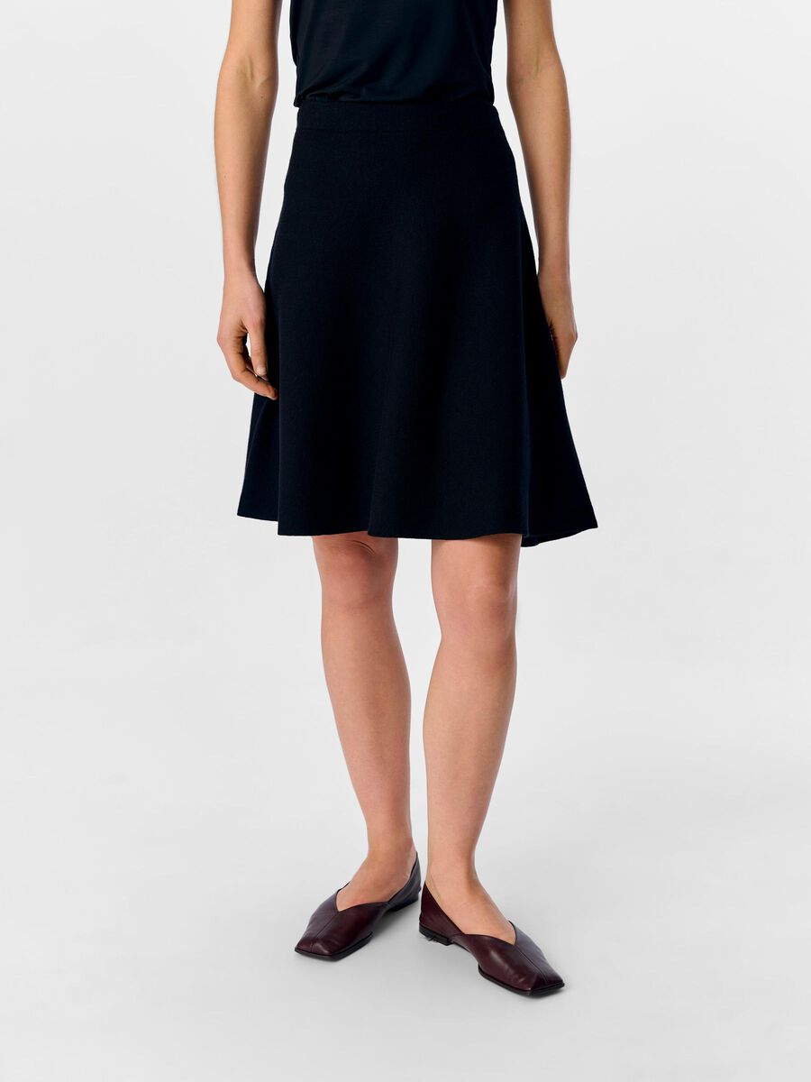 OBJECT KNITTED MINI SKIRT, Black, highres - 23045393_Black_003.jpg