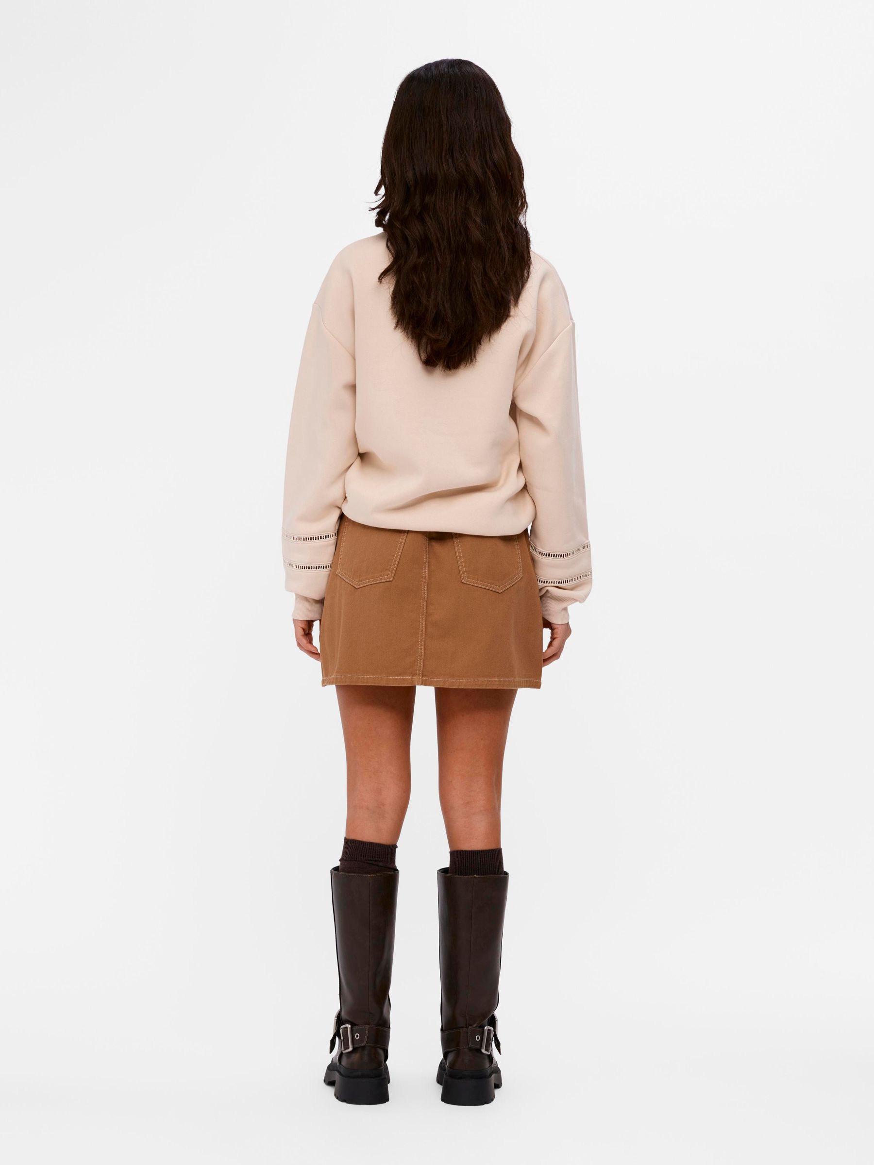 Dried tobacco suede mini skirt online