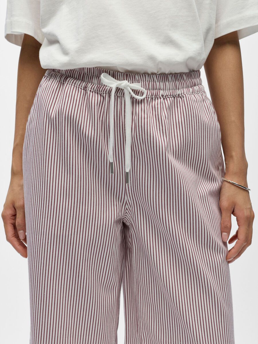 Carousel image - GESTREIFTE WIDE LEG HOSE, Cloud Dancer | 5