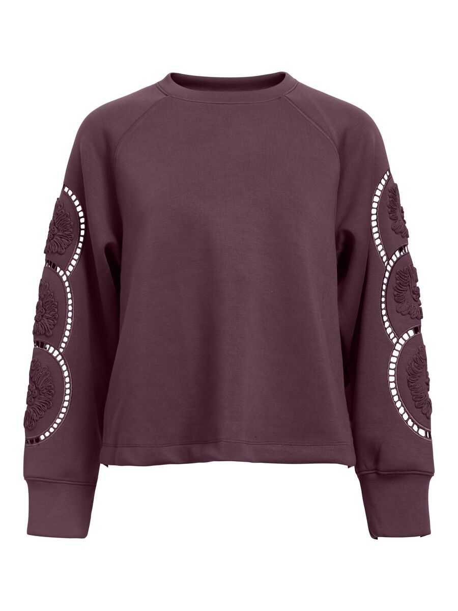 Carousel image - EMBROIDERED SWEATSHIRT, Mauve Wine | 1