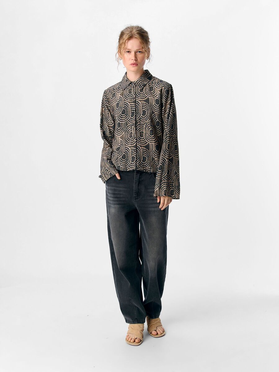 Carousel image - PRINTET SKJORTE, Black | 4