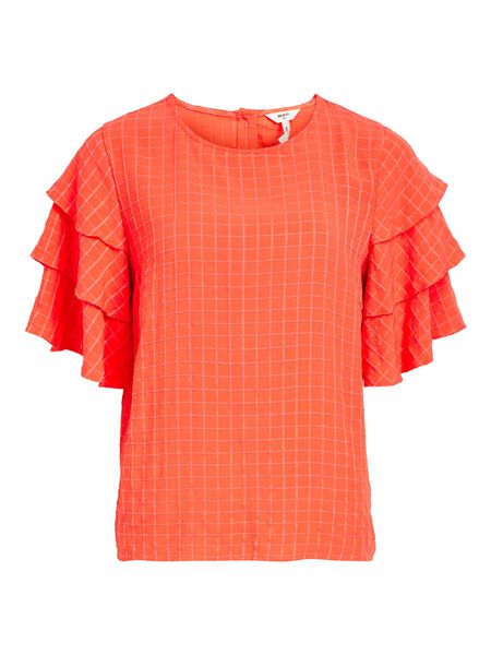 Object Collectors Item FLÆSEÆRMER TOP, Hot Coral, highres - 23038555_HotCoral_001.jpg