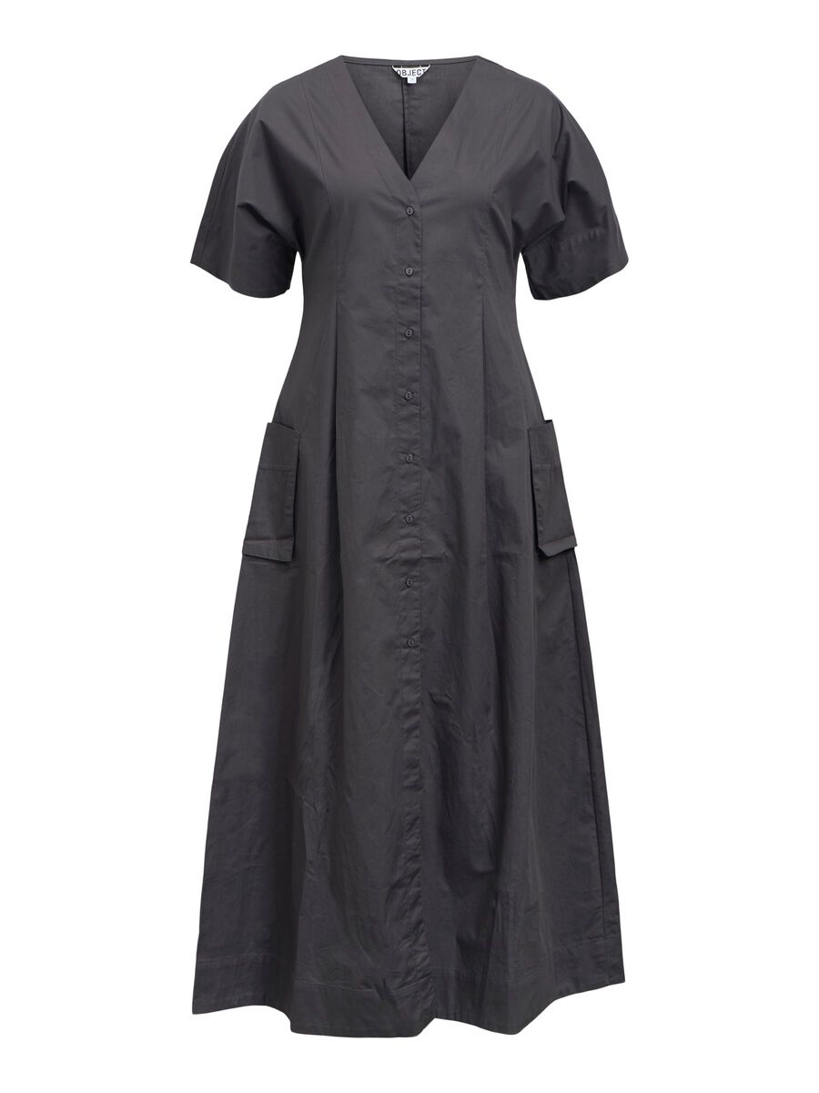 Carousel image - POCKET MAXI DRESS, Gunmetal | 1