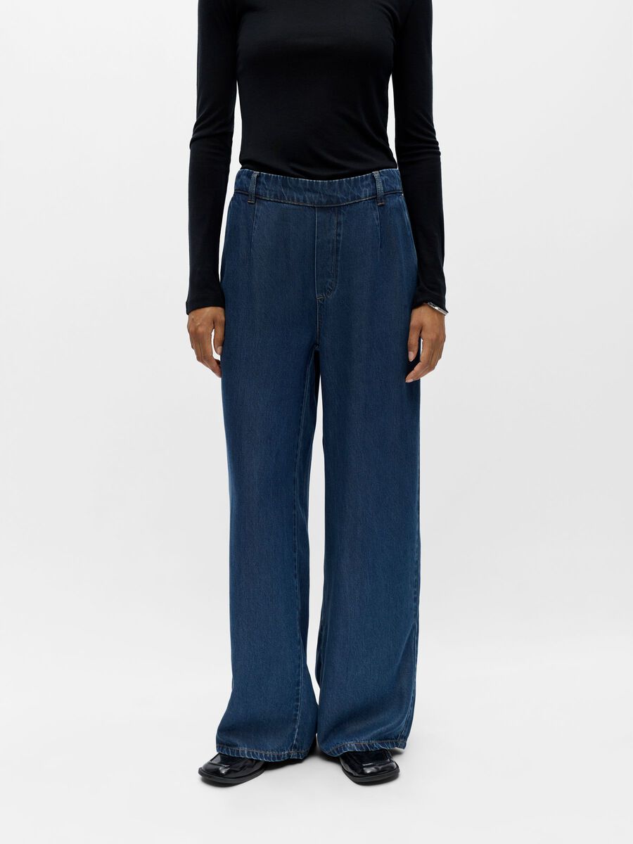 Product carousel image - LOOSE TROUSERS, Dark Blue Denim | 1
