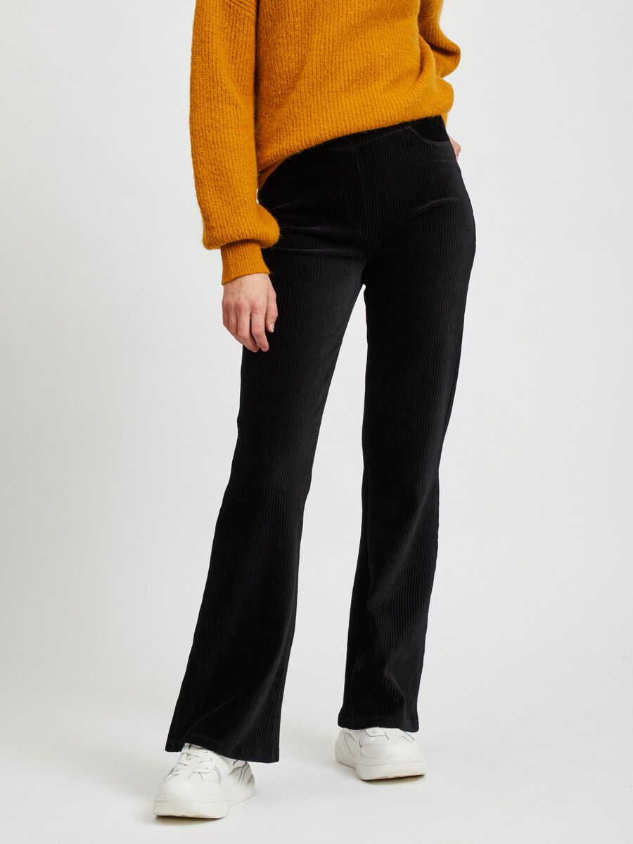 OBJECT HIGH WAISTED SAMT HOSE, Black, highres - 23030786_Black_003.jpg