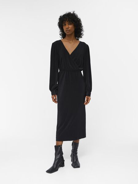 Object Collectors Item PLISSÉ ROBE MI-LONGUE, Black, highres - 23042278_Black_003.jpg