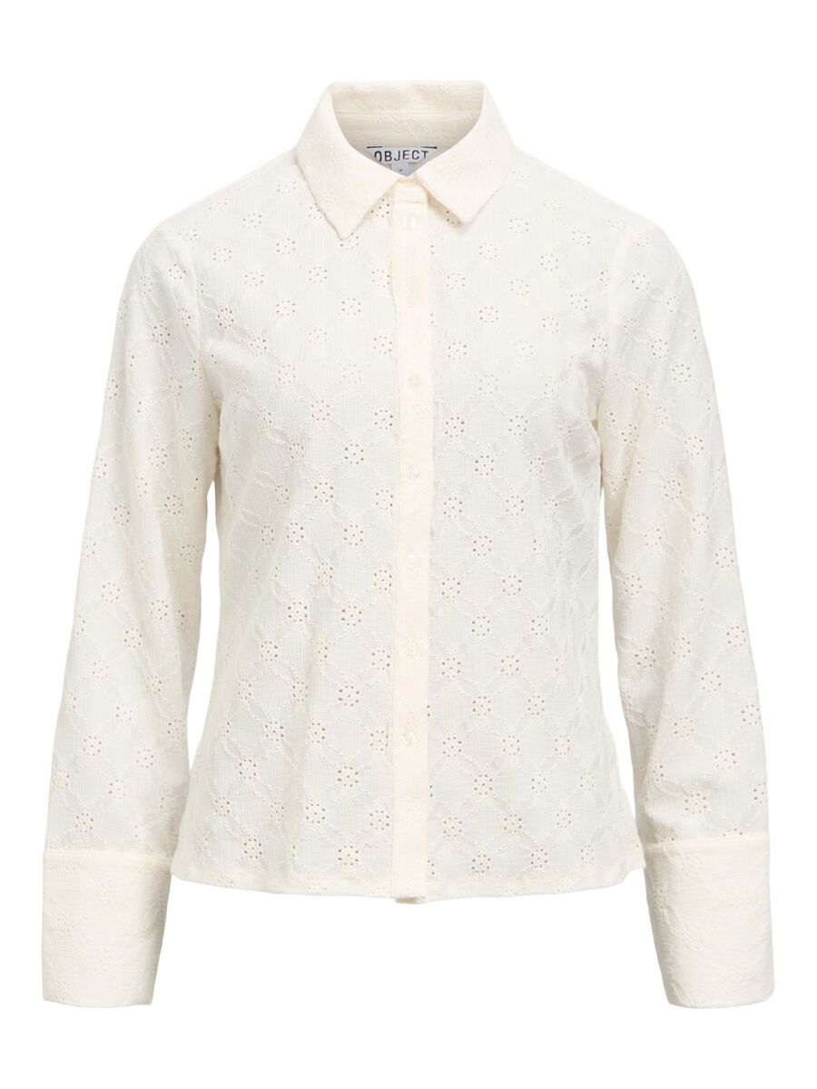 Carousel image - BRODERIE ANGLAISE SHIRT, Cloud Dancer | 1