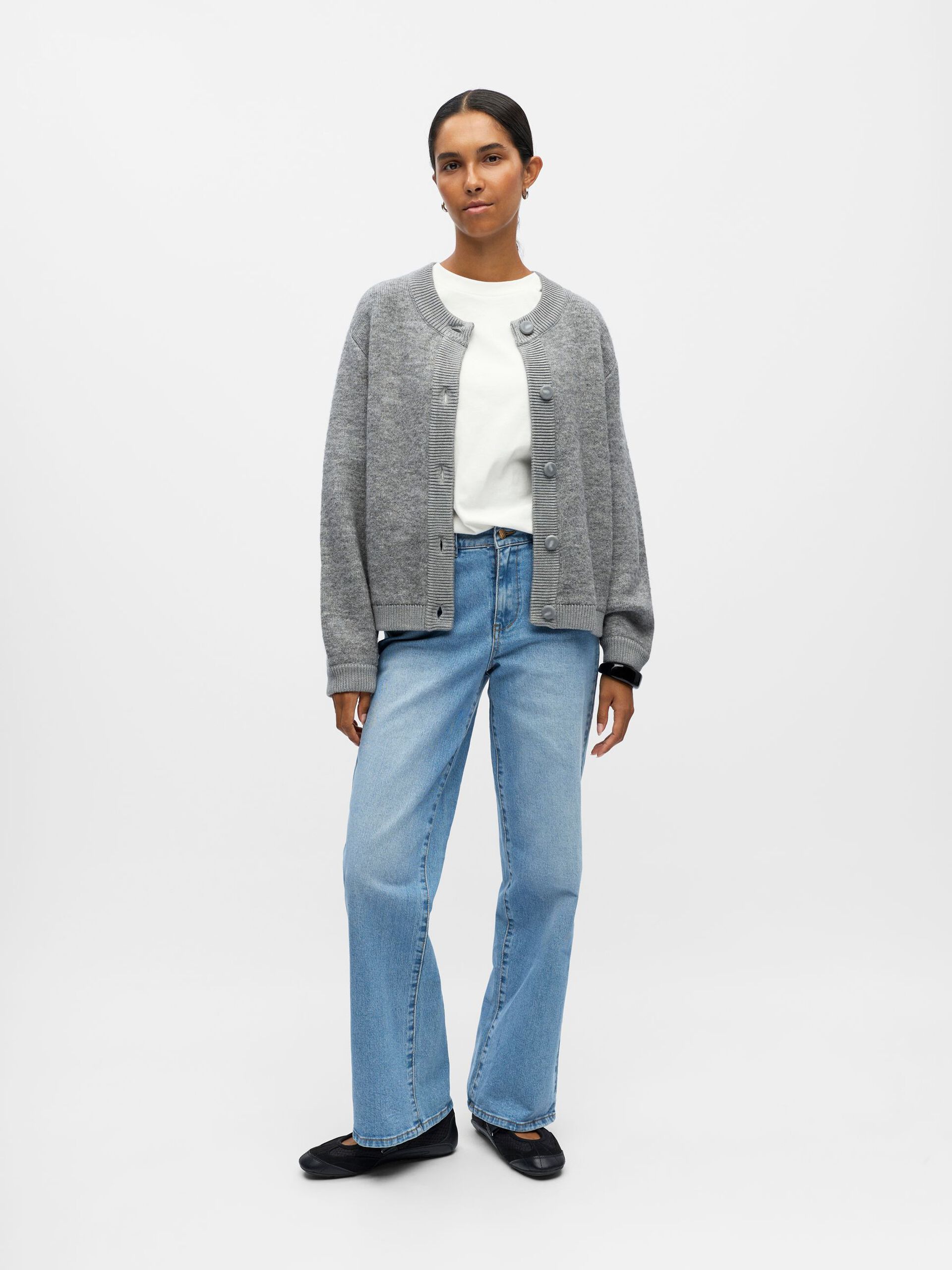 Carousel image - KNITTED CARDIGAN, Medium Grey Melange | 4