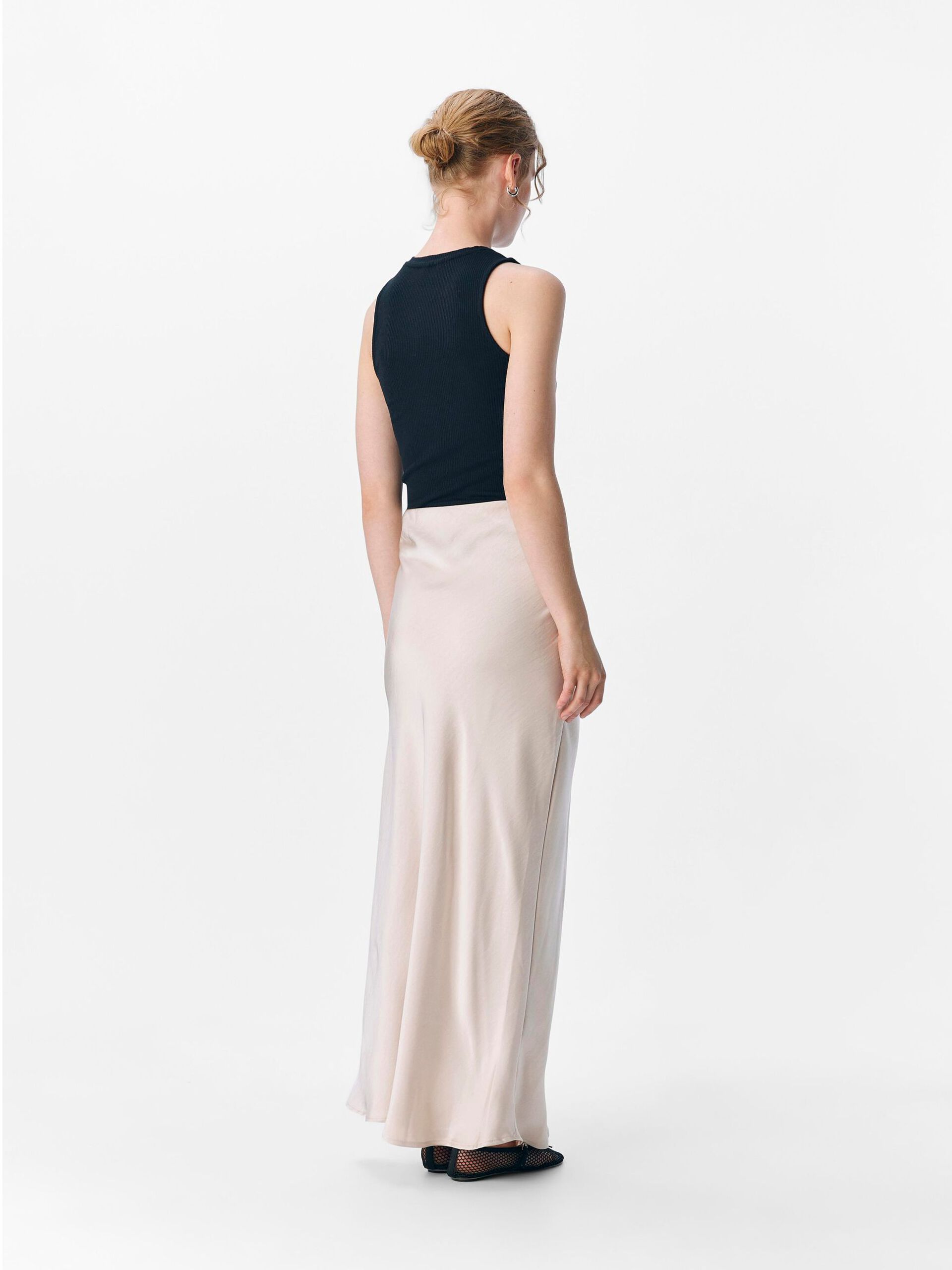 Carousel image - EN SATIN JUPE LONGUE, Silver Gray | 3
