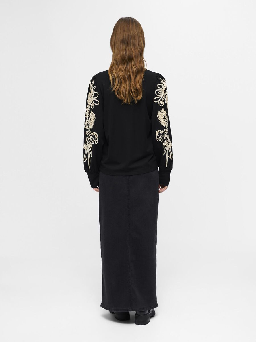 OBJECT LONG SLEEVE TOP, Black, highres - 23045065_Black_1136218_004.jpg