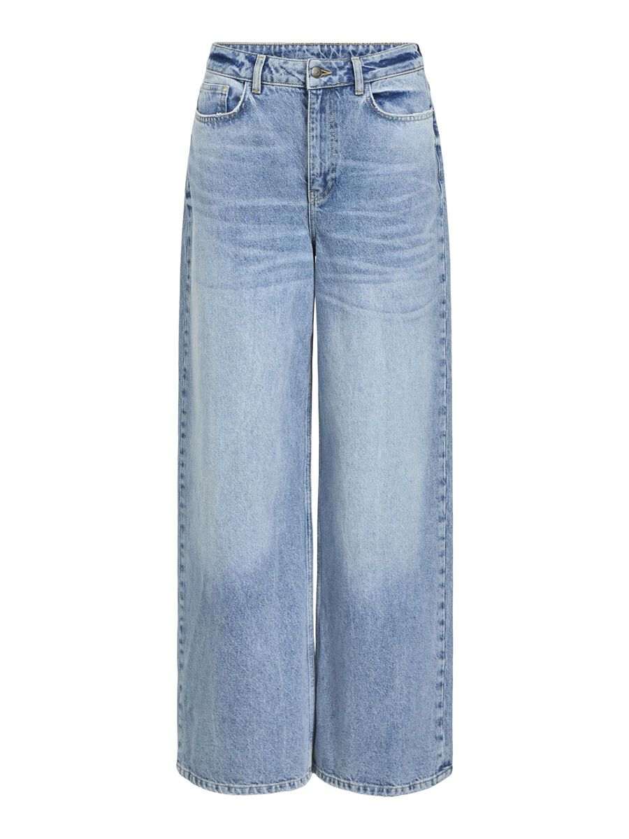 OBJECT HÖG MIDJA LOOSE FIT-JEANS, Medium Blue Denim, highres - 23045593_MediumBlueDenim_001.jpg