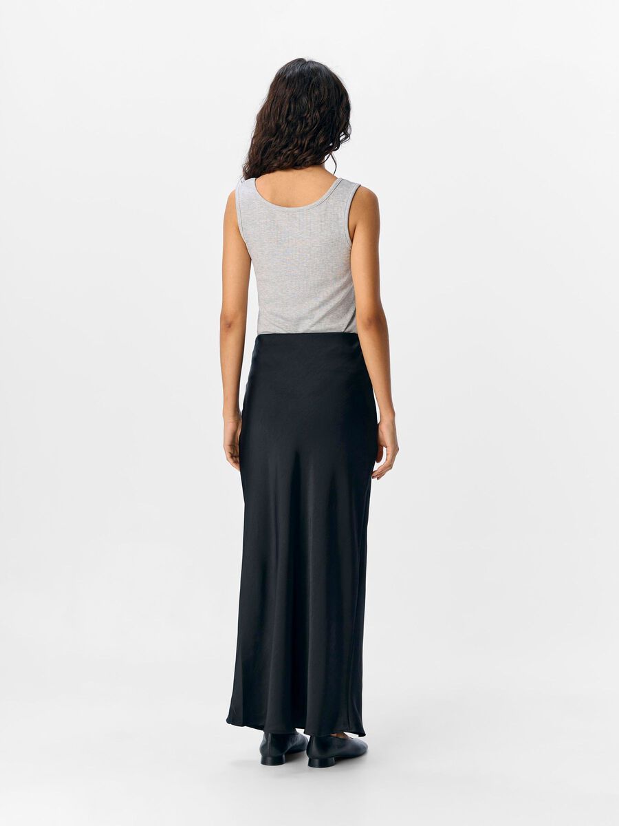OBJECT EN SATIN JUPE LONGUE, Black, highres - 23047410_Black_004.jpg