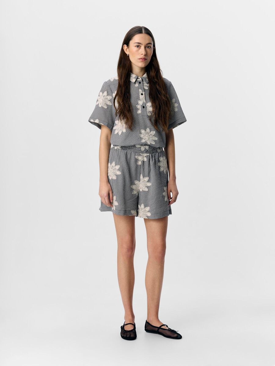 OBJECT EMBROIDERED SHORTS, Black, highres - 23048315_Black_1245889_005.jpg
