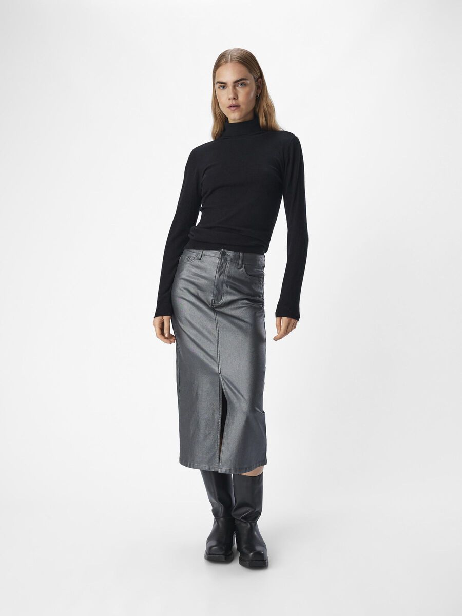 OBJECT COATED MIDI SKIRT, Brushed Nickel, highres - 23043432_BrushedNickel_1152998_005.jpg