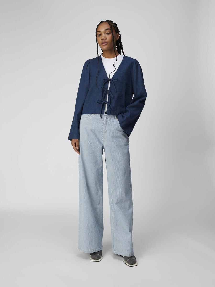 Carousel image - PINSTRIPE WIDE FIT JEANS, Light Blue Denim | 4