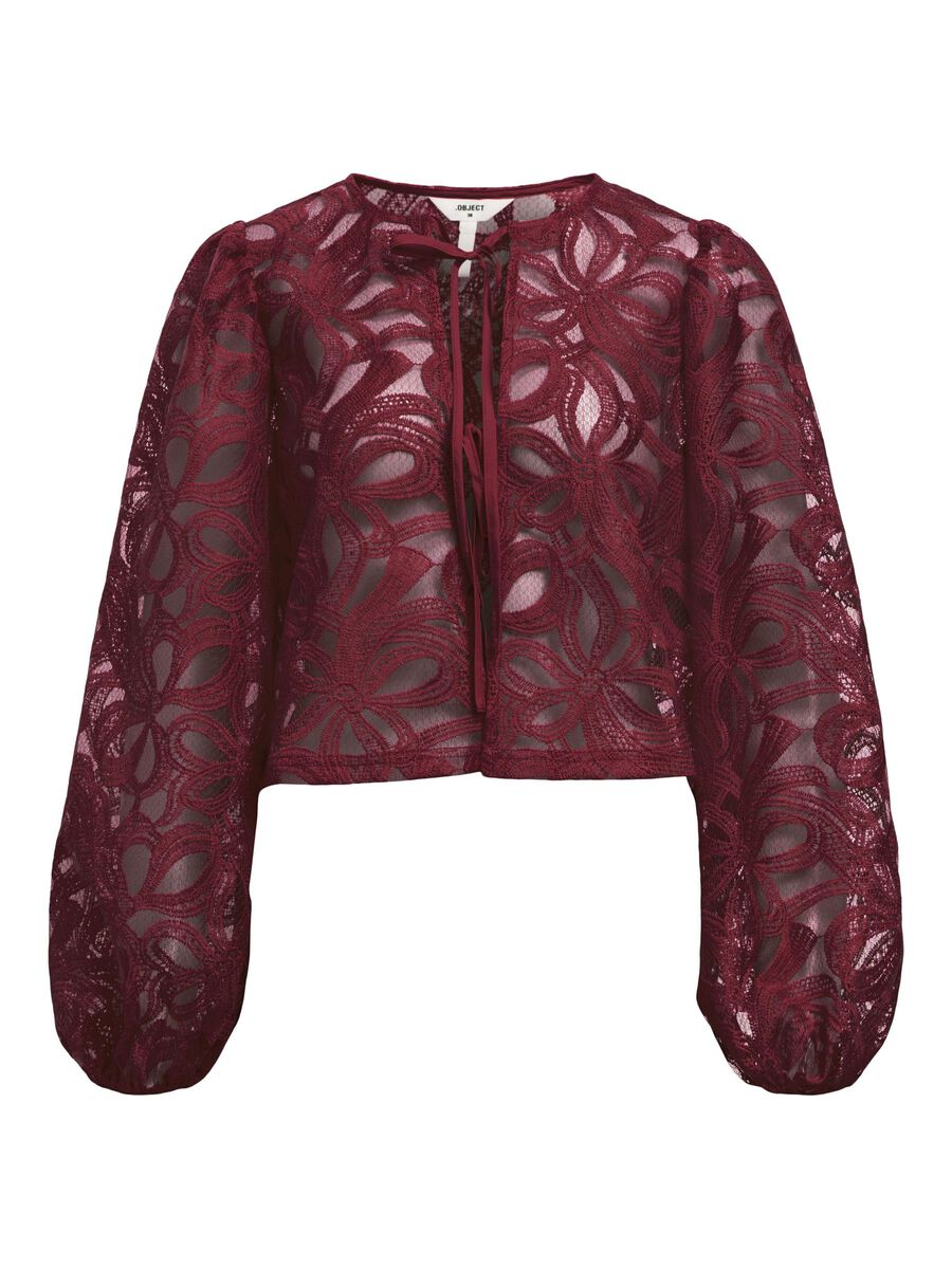 OBJECT TIE-FRONT BLOUSE, Cabernet, highres - 23046632_Cabernet_001.jpg