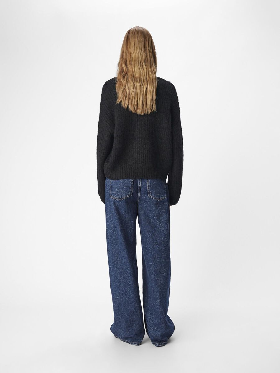 OBJECT V-NECK KNITTED JUMPER, Black, highres - 23045921_Black_004.jpg