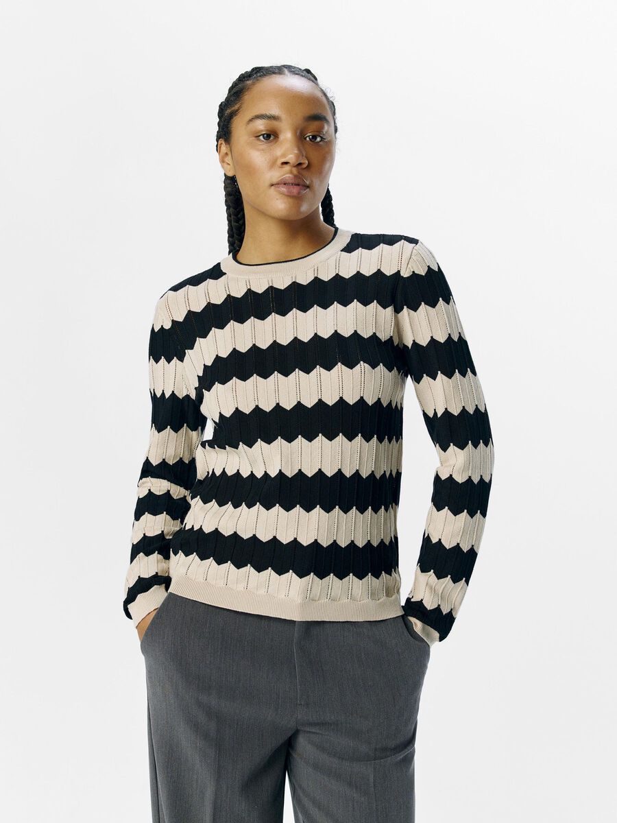 OBJECT STRIPED KNITTED PULLOVER, Sandshell, highres - 23045708_Sandshell_1156751_003.jpg