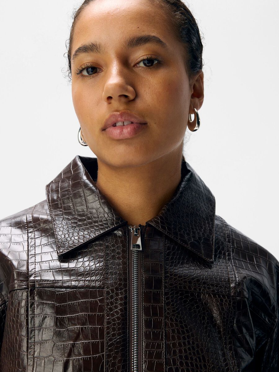Carousel image - CROCODILE JACKET, Seal Brown | 5