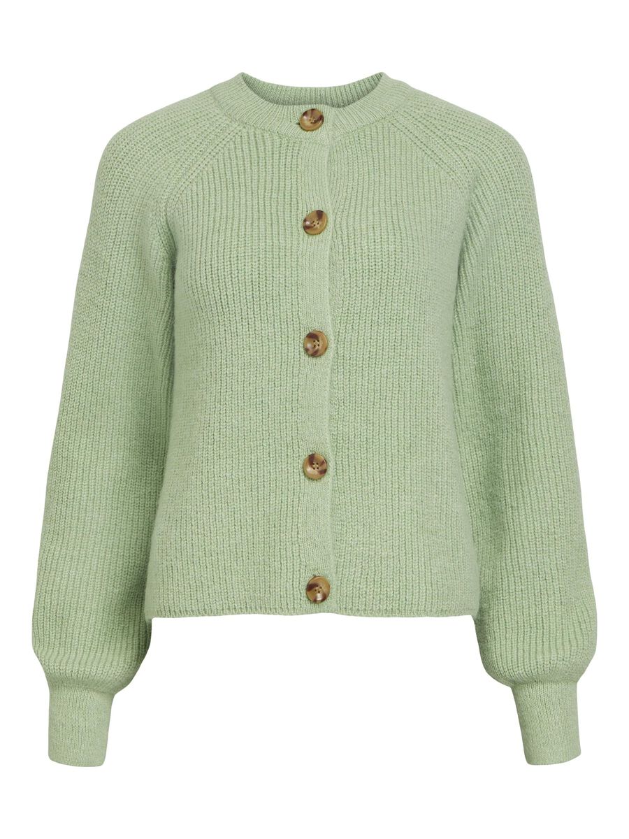 Object Collectors Item ROUND NECK KNITTED CARDIGAN, Fair Green, highres - 23042976_FairGreen_1065357_001.jpg