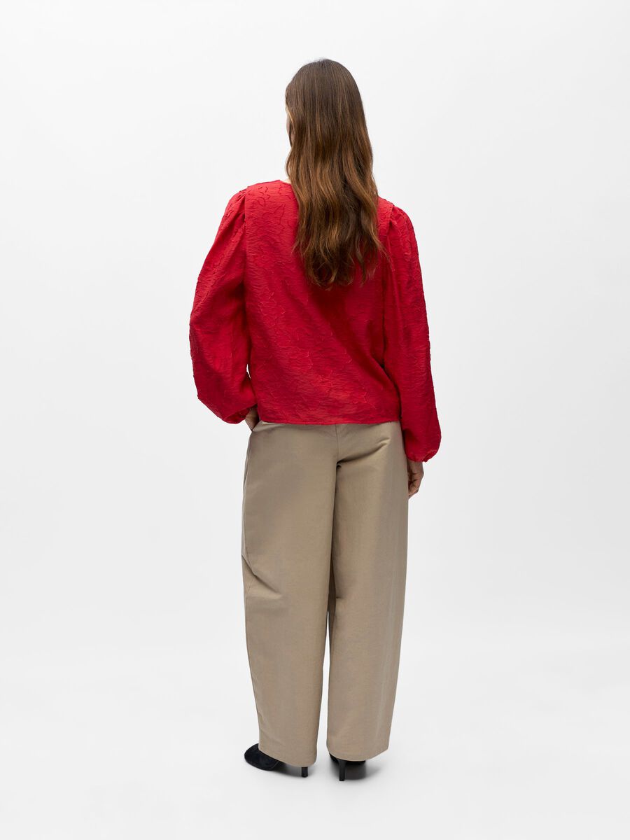 Product carousel image - JACQUARD BLOUSE, Poinsettia | 2