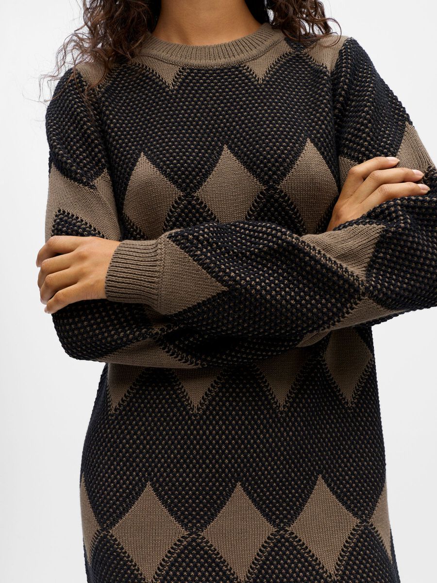 Carousel image - GEMUSTERTES STRICKKLEID, Morel | 5