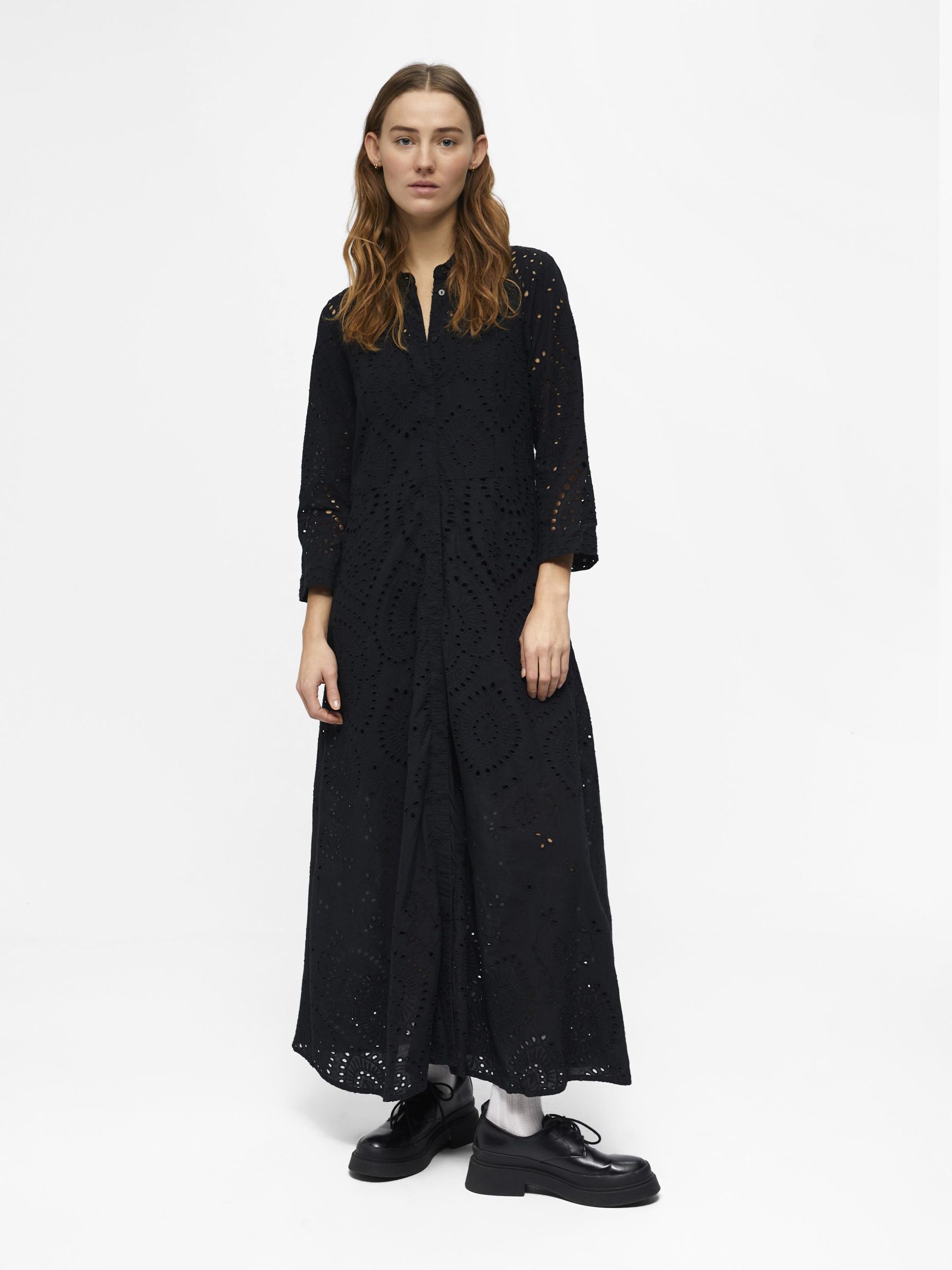 EN BRODERIE ANGLAISE ROBE LONGUE Noir .OBJECT CI France