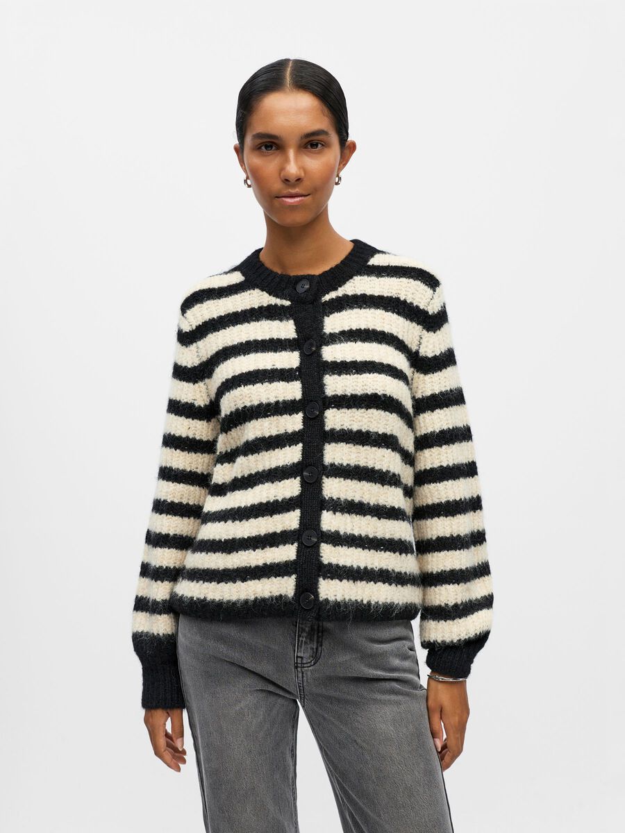 Carousel image - STRIKKET CARDIGAN, Black | 2