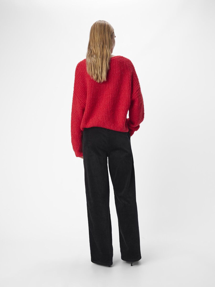 OBJECT V-NECK KNITTED JUMPER, Flame Scarlet, highres - 23045921_FlameScarlet_004.jpg