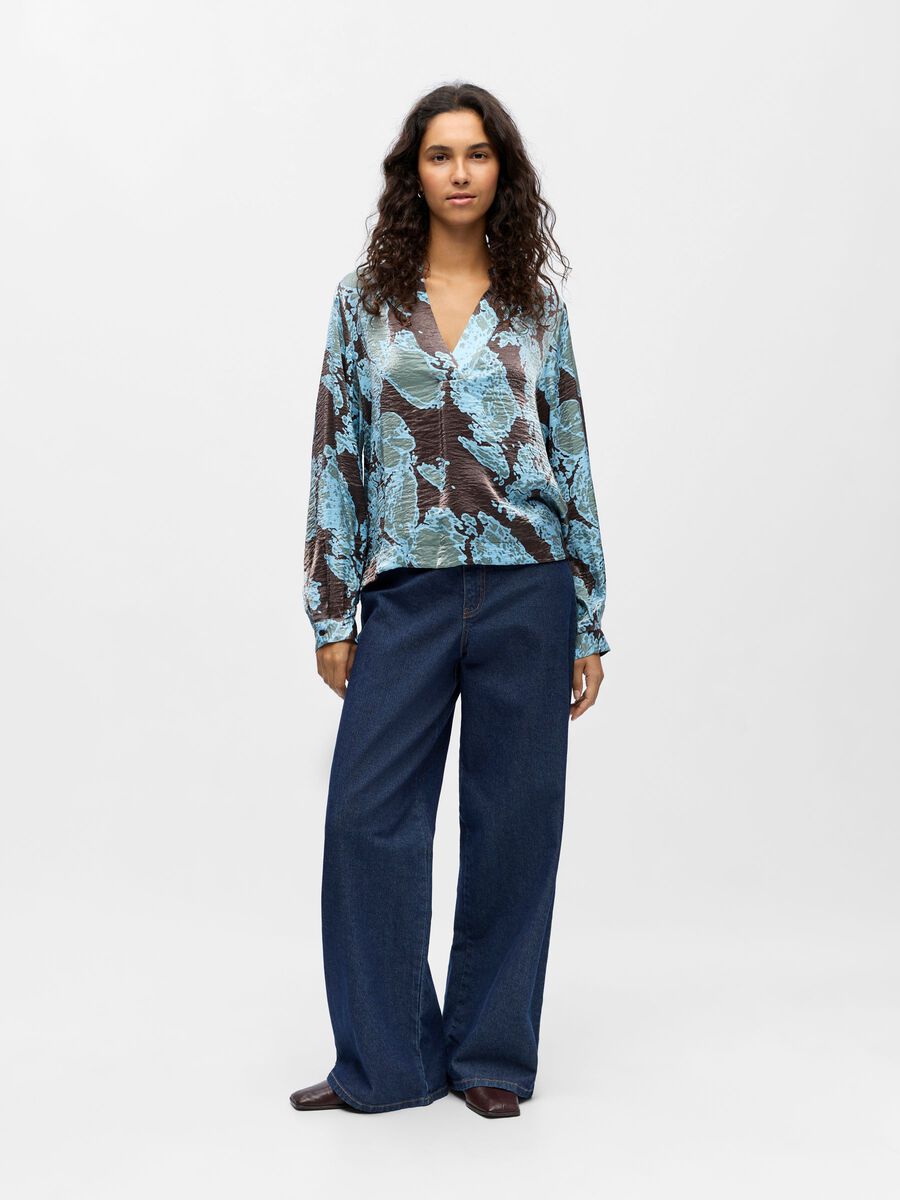 Carousel image - PRINTED BLOUSE, Seal Brown | 4