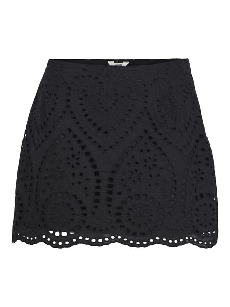 Object Collectors Item BRODERIE ANGLAISE MINI SKIRT, Black, highres - 23043020_Black_001.jpg