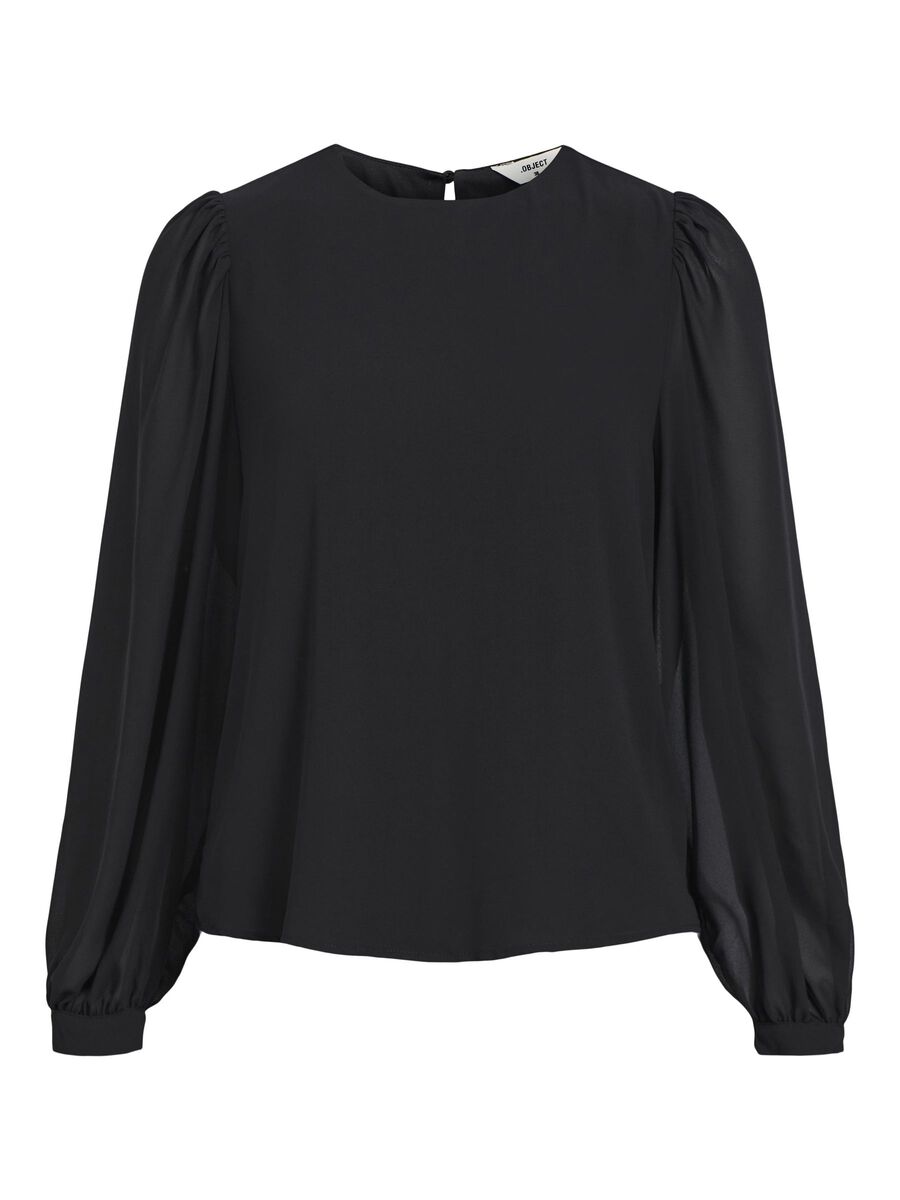 OBJECT BALLONÄRMEL BLUSE, Black, highres - 23034458_Black_001.jpg