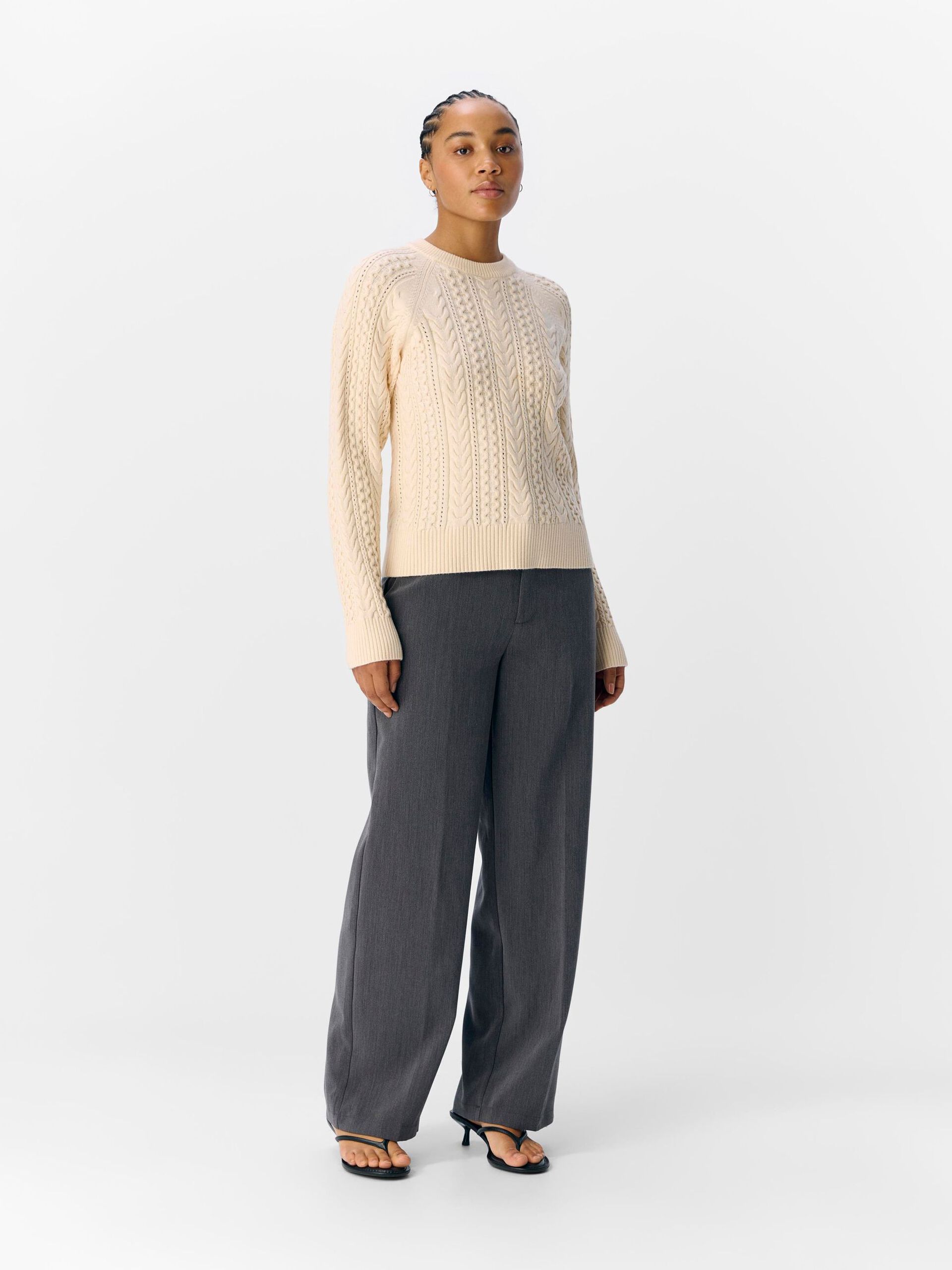 Carousel image - CABLE KNIT JUMPER, Sandshell | 4