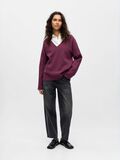 Product image thumbnail - V-HALS STRIKKET PULLOVER, Mauve Wine | 4