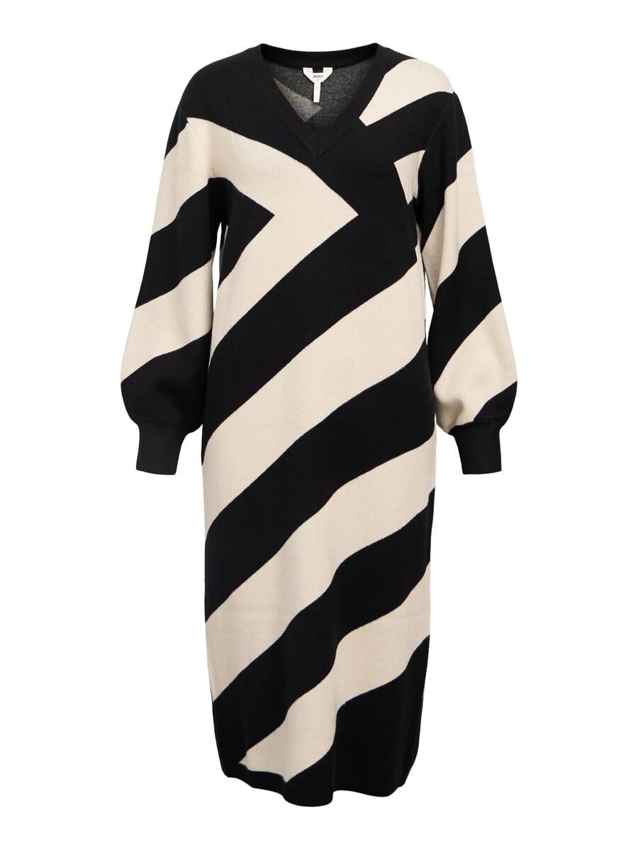 OBJECT V-HALS STRIKKET KJOLE, Black, highres - 23047105_Black_1202653_001.jpg