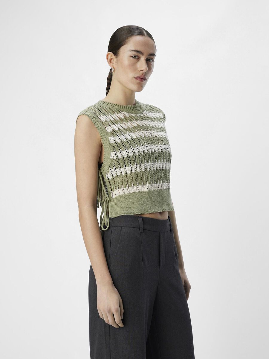 Object Collectors Item CROPPED KNITTED VEST, Tea, highres - 23044488_Tea_1114172_003.jpg