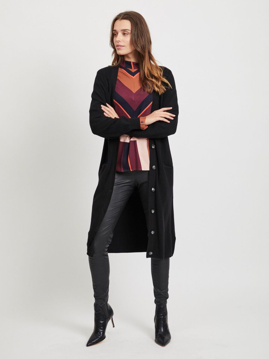OBJECT LANG BALLONÆRMET CARDIGAN, Black, highres - 23030485_Black_003.jpg