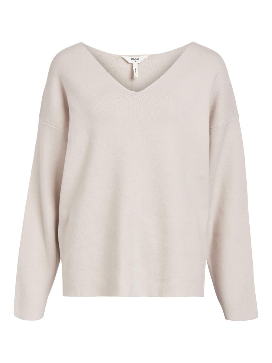 OBJECT V-NECK KNITTED PULLOVER, Silver Gray, highres - 23044288_SilverGray_001.jpg