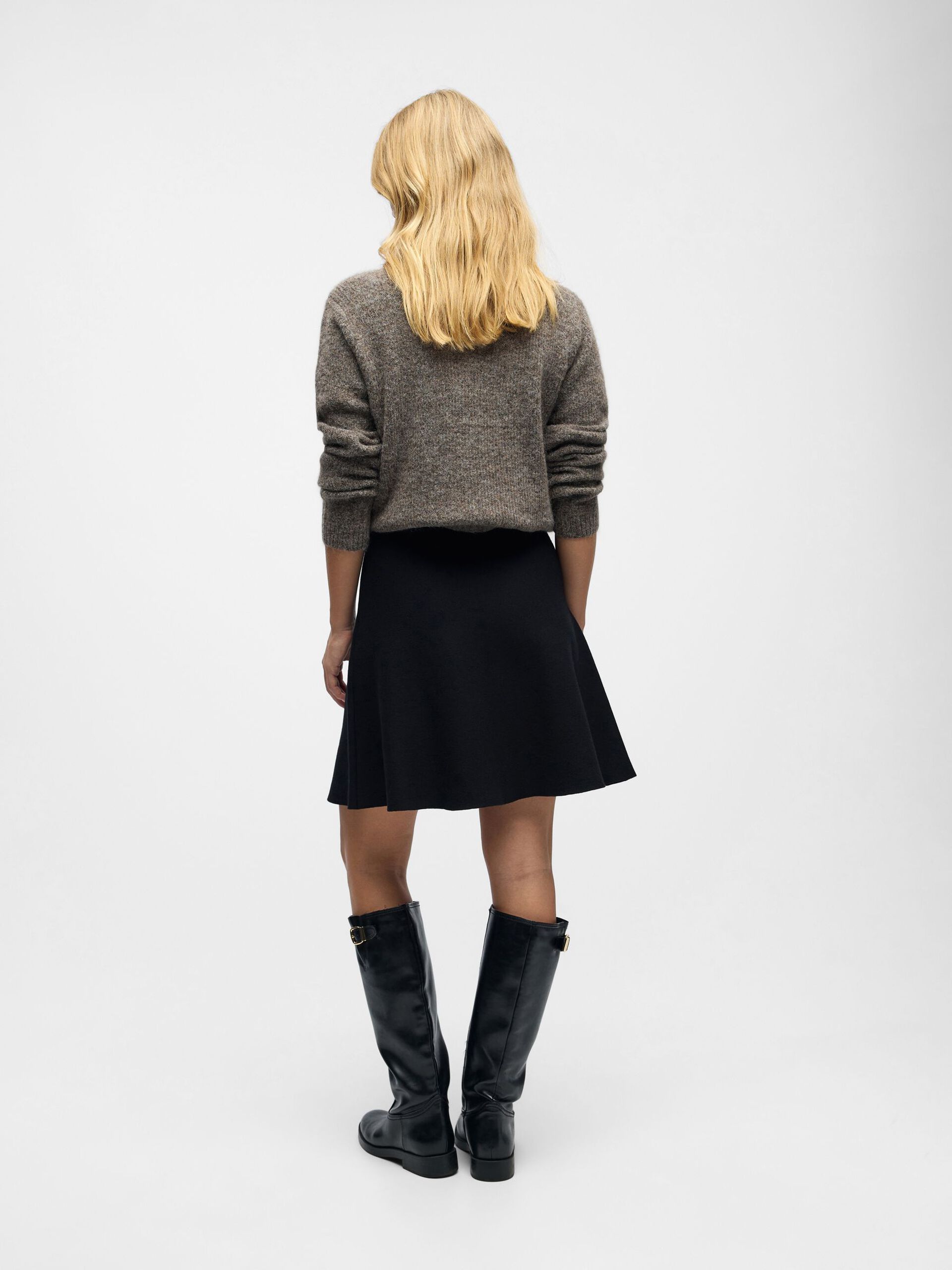 Carousel image - KNITTED MINI SKIRT, Black | 3