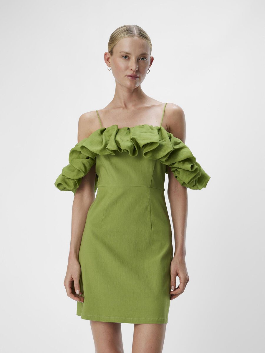 OBJECT RUFFLED MINI DRESS, Peridot, highres - 23044059_Peridot_003.jpg