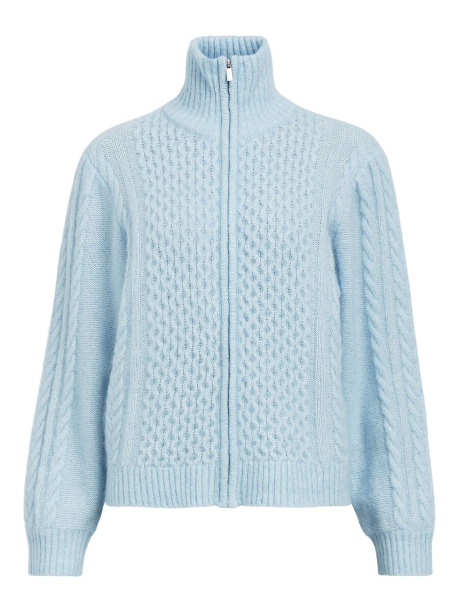 Object Collectors Item HIGH NECK KNITTED CARDIGAN, Crystal Blue, highres - 23044140_CrystalBlue_001.jpg