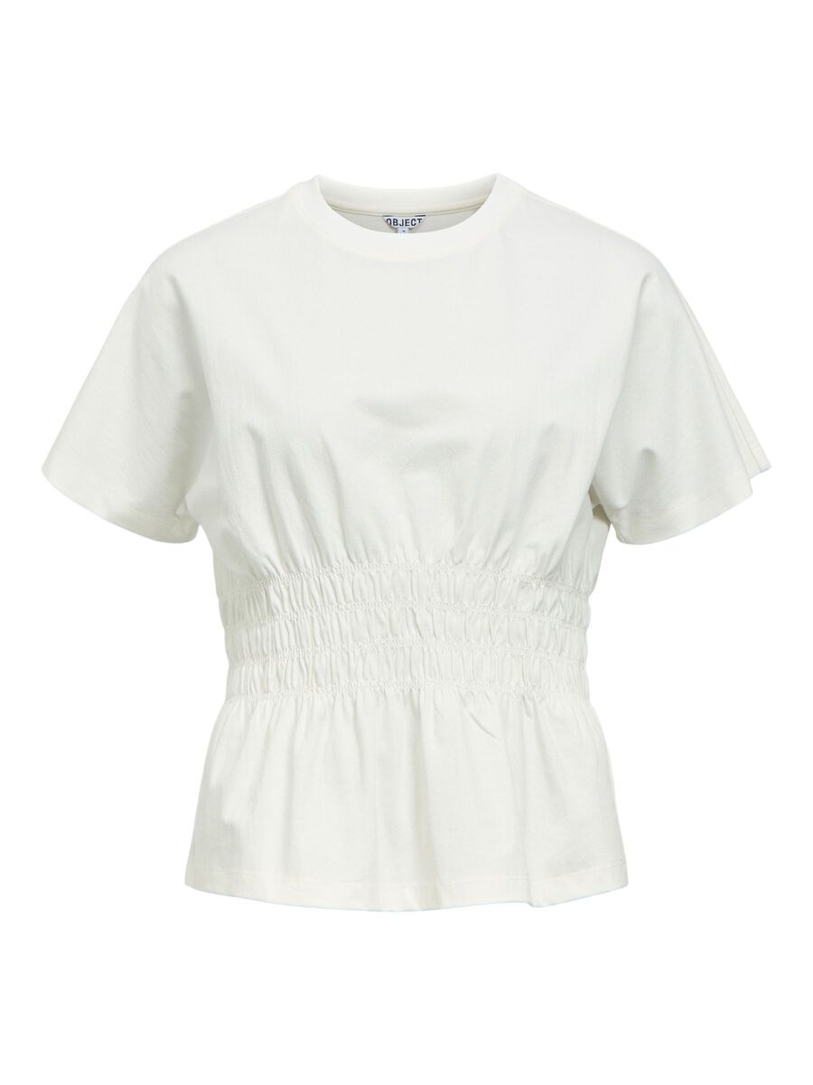 Product carousel image - MOD&Egrave;LE SMOCK&Eacute; &Agrave; BASQUE TOP, Bright White | 1