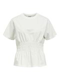 Product image thumbnail - SMOCKED PEPLUM TOP, Bright White | 1