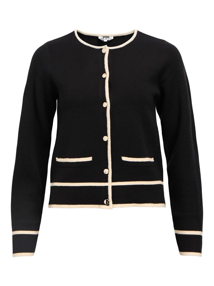 OBJECT KNITTED CARDIGAN, Black, highres - 23048170_Black_1237536_001.jpg