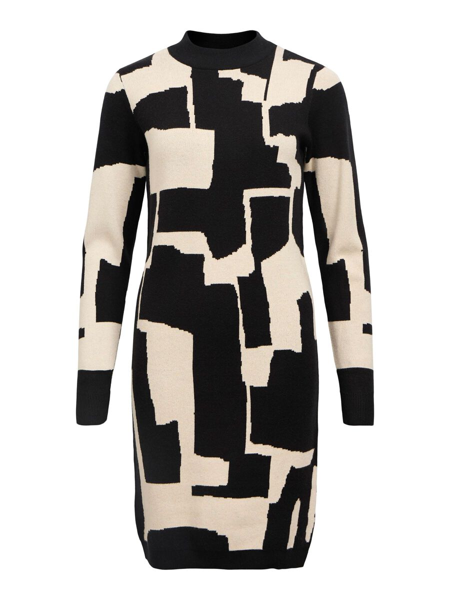 Carousel image - OBJRAY KNITTED DRESS, Black | 1
