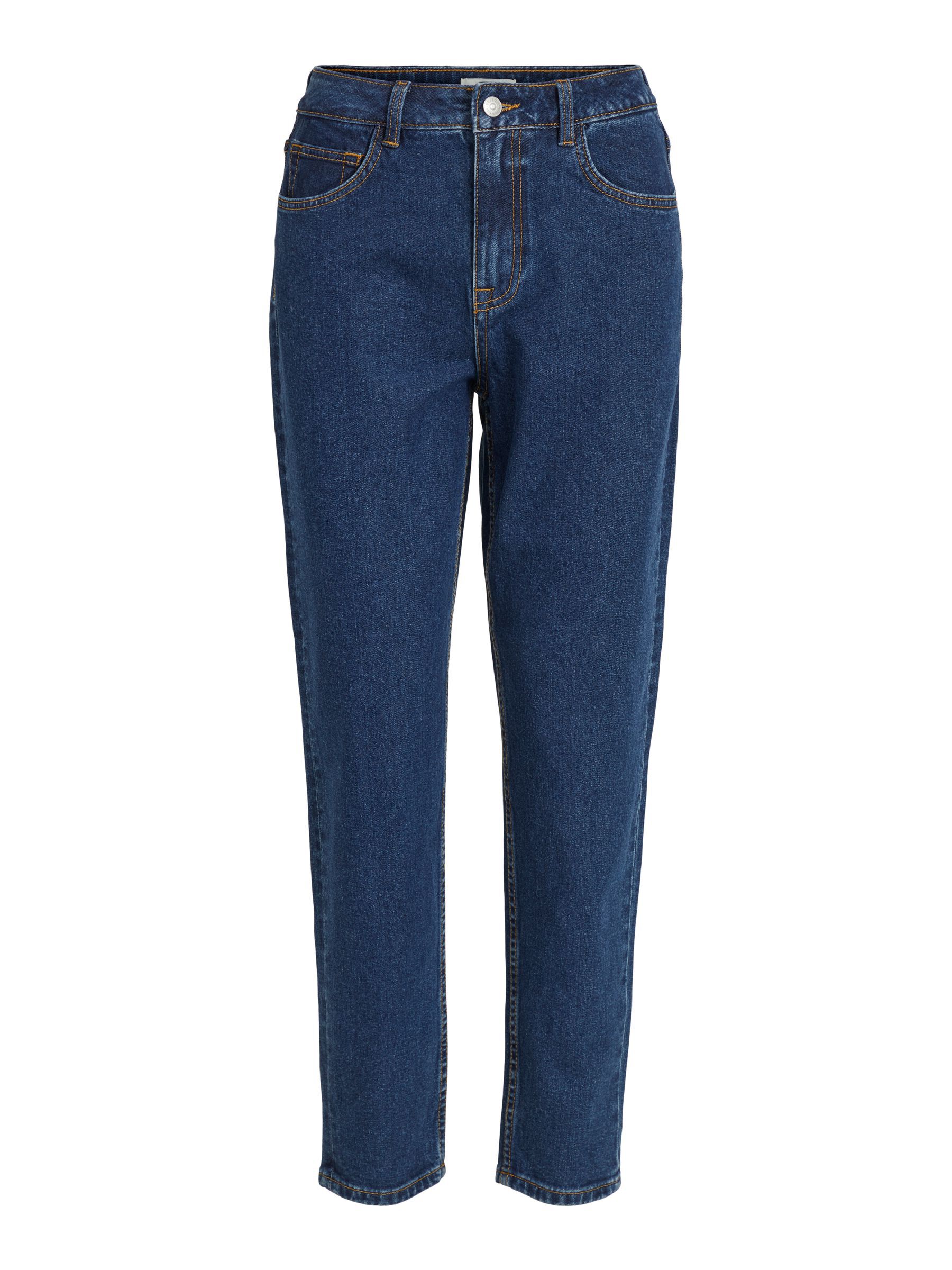 high waisted mom jeans dark blue