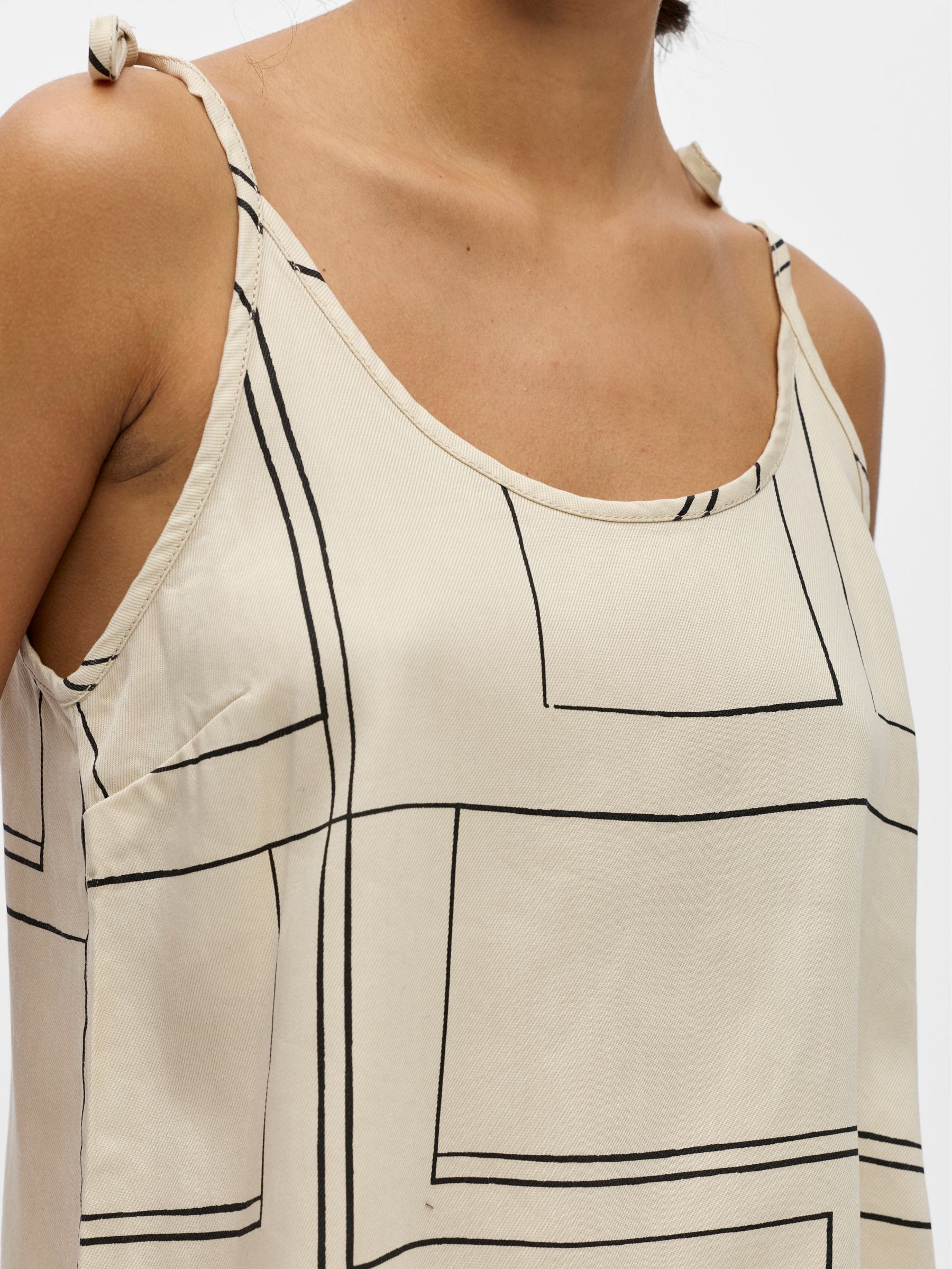 SLEEVELESS A-LINE STRAP TOP | Grey | .OBJECT CI Denmark