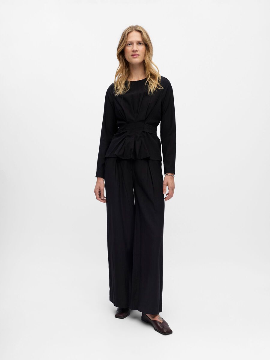 Carousel image - PLEATED BLOUSE, Black | 3