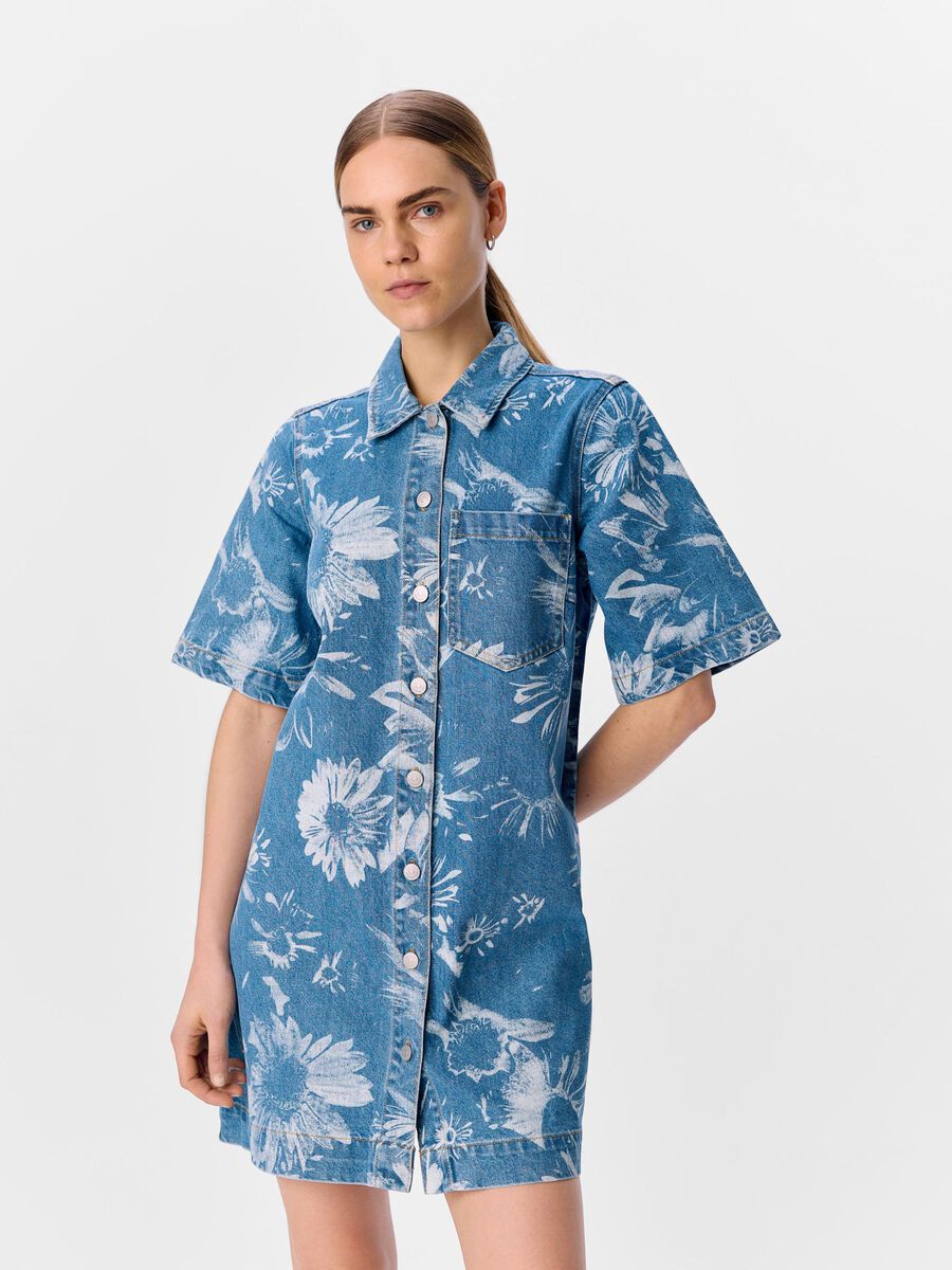 OBJECT IMPRIMÉ ROBE EN JEAN, Medium Blue Denim, highres - 23047102_MediumBlueDenim_003.jpg